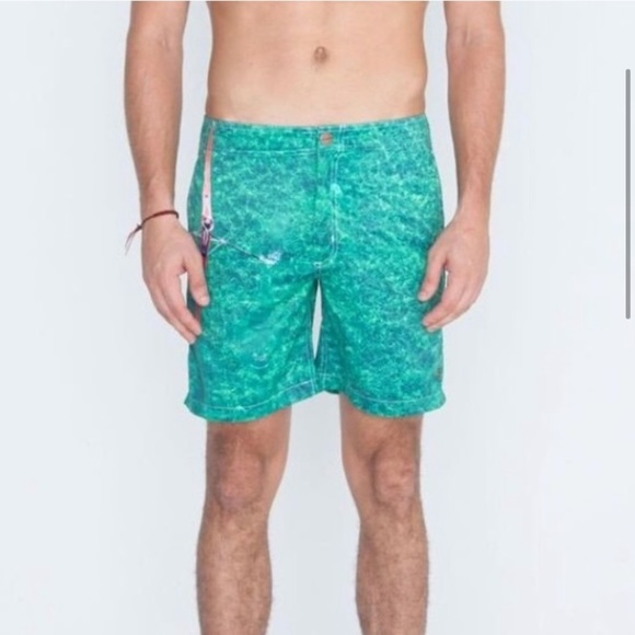 RETROMARINE Green Crew Vibes Ariel Swim Shorts L - Picture 1 of 8